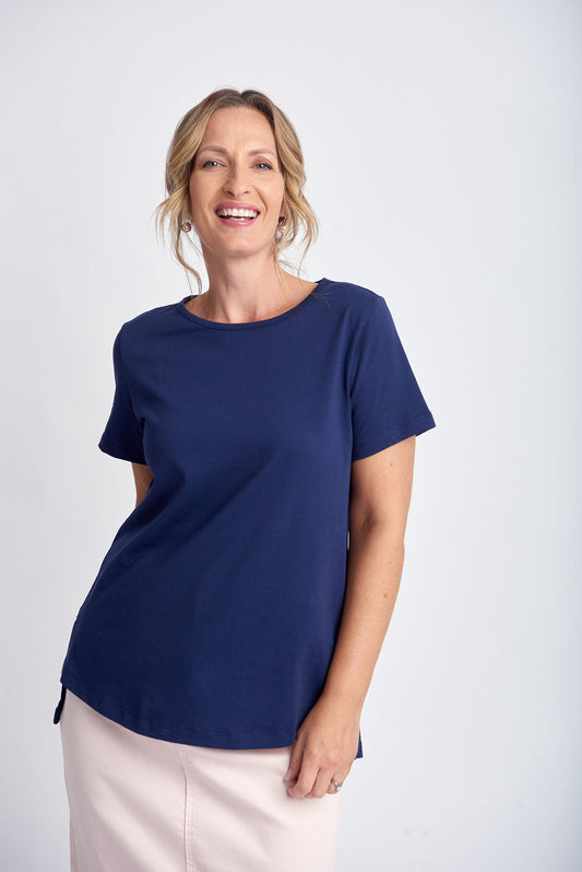 Goondiwindi Cotton - A Line Tee Navy | G3293