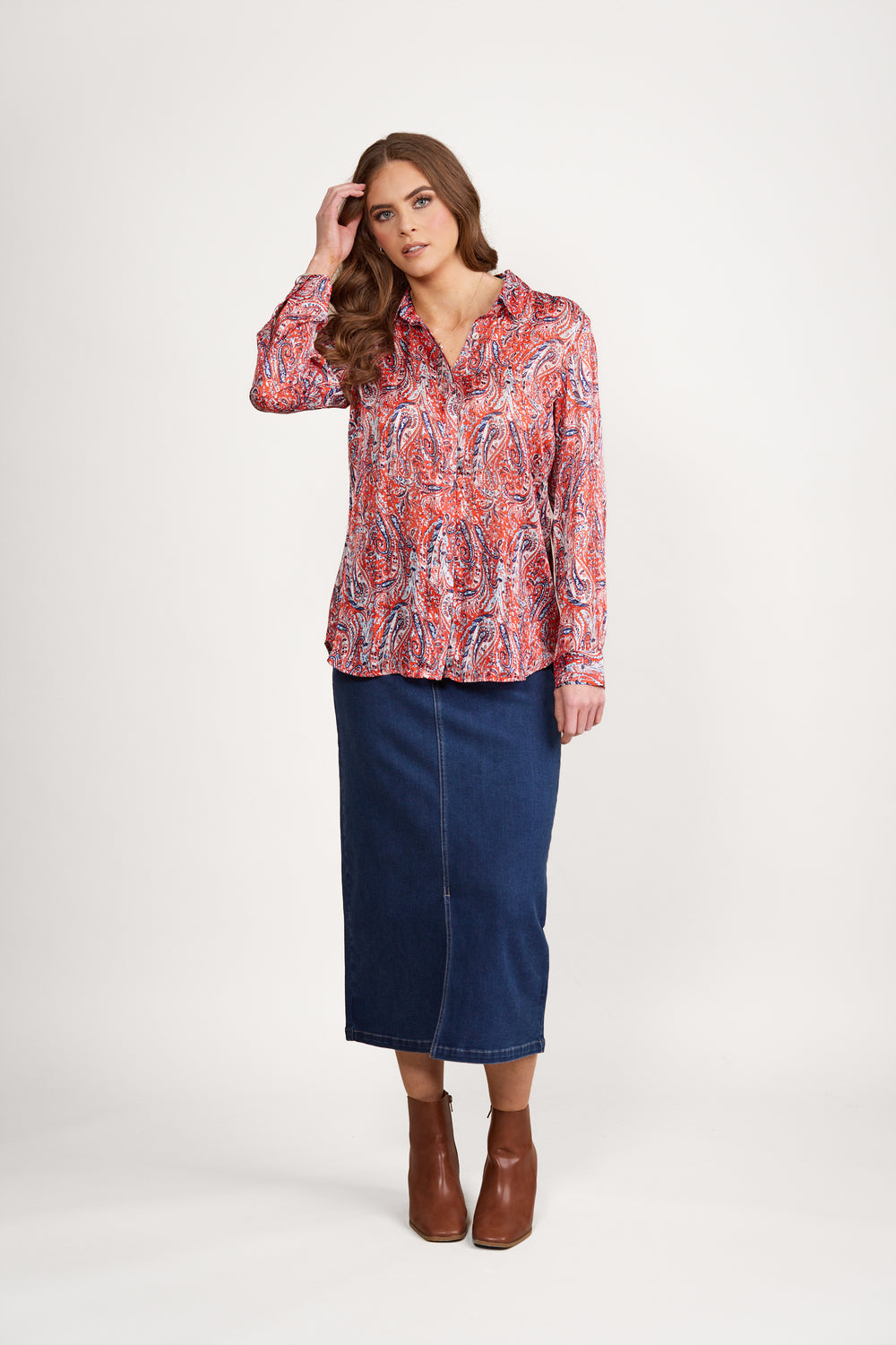 Vassalli - L/S Shirt with Button Placket Back | Blaze 4308