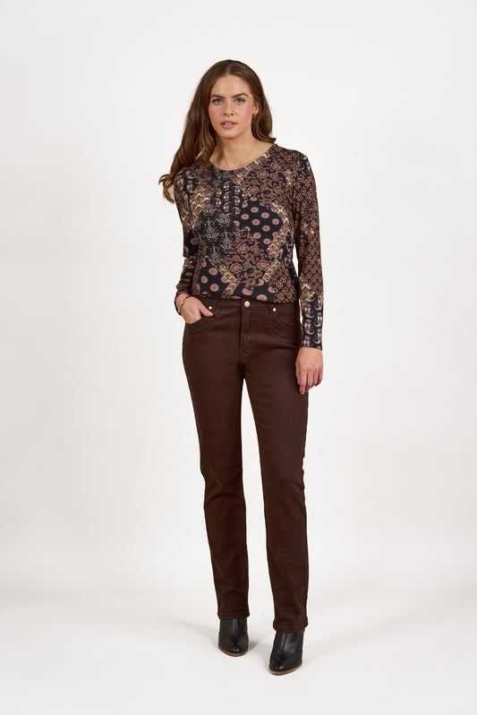 Vassalli - L/S Round Neck Top | Rhapsody 4310