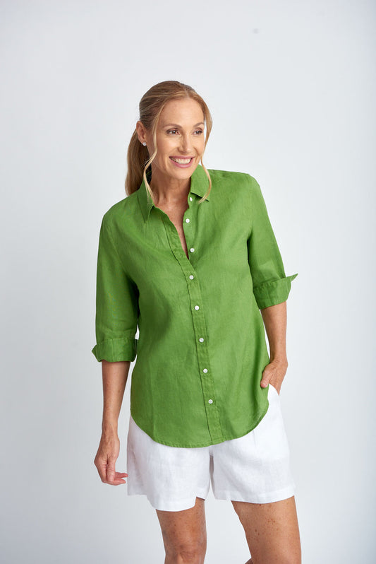 Goondiwindi Cotton - 3/4 Sleeve Shirt Leaf Green | G4396