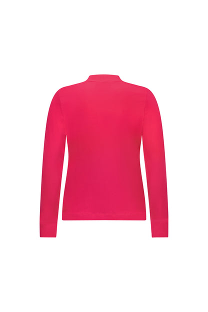 Vassalli - High Neck Top with Side Splits Hot Pink | 4442