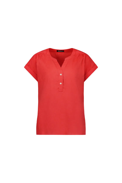 Vassalli - Dropped Shoulder Top with 1/2 Placket - Punch 4452