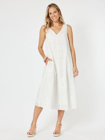 Hammock & Vine - Emanuella Sleeveless Dress White | 46196