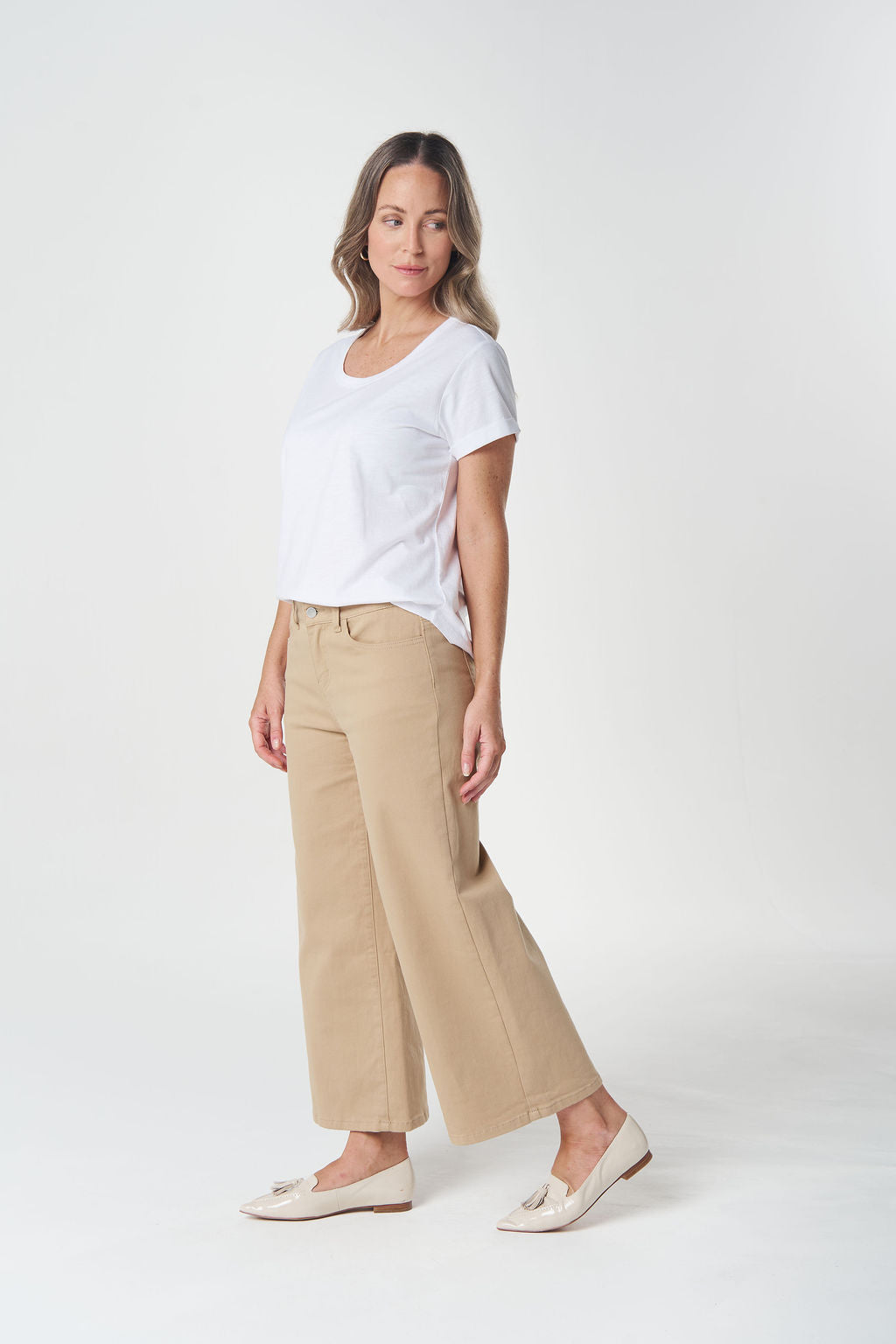Goondiwindi Cotton - 5 Pocket Crop Wide Leg Jean | 5268