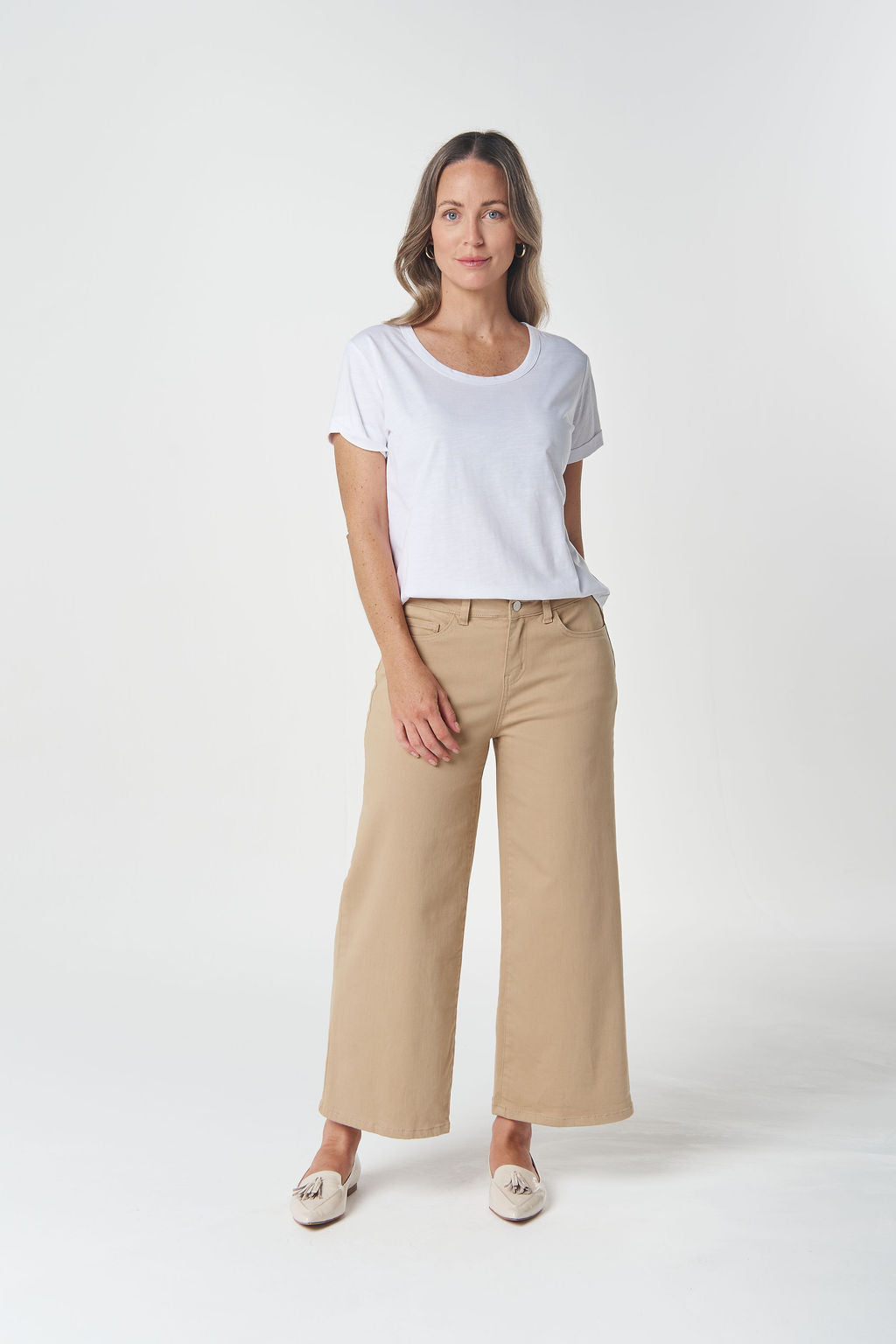 Goondiwindi Cotton - 5 Pocket Crop Wide Leg Jean | 5268