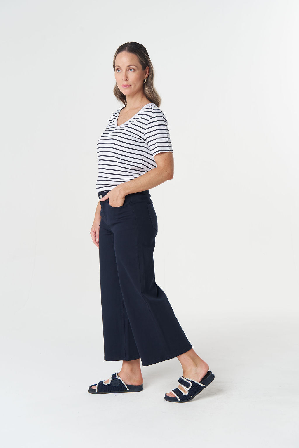 Goondiwindi Cotton - 5 Pocket Crop Wide Leg Jean | 5268
