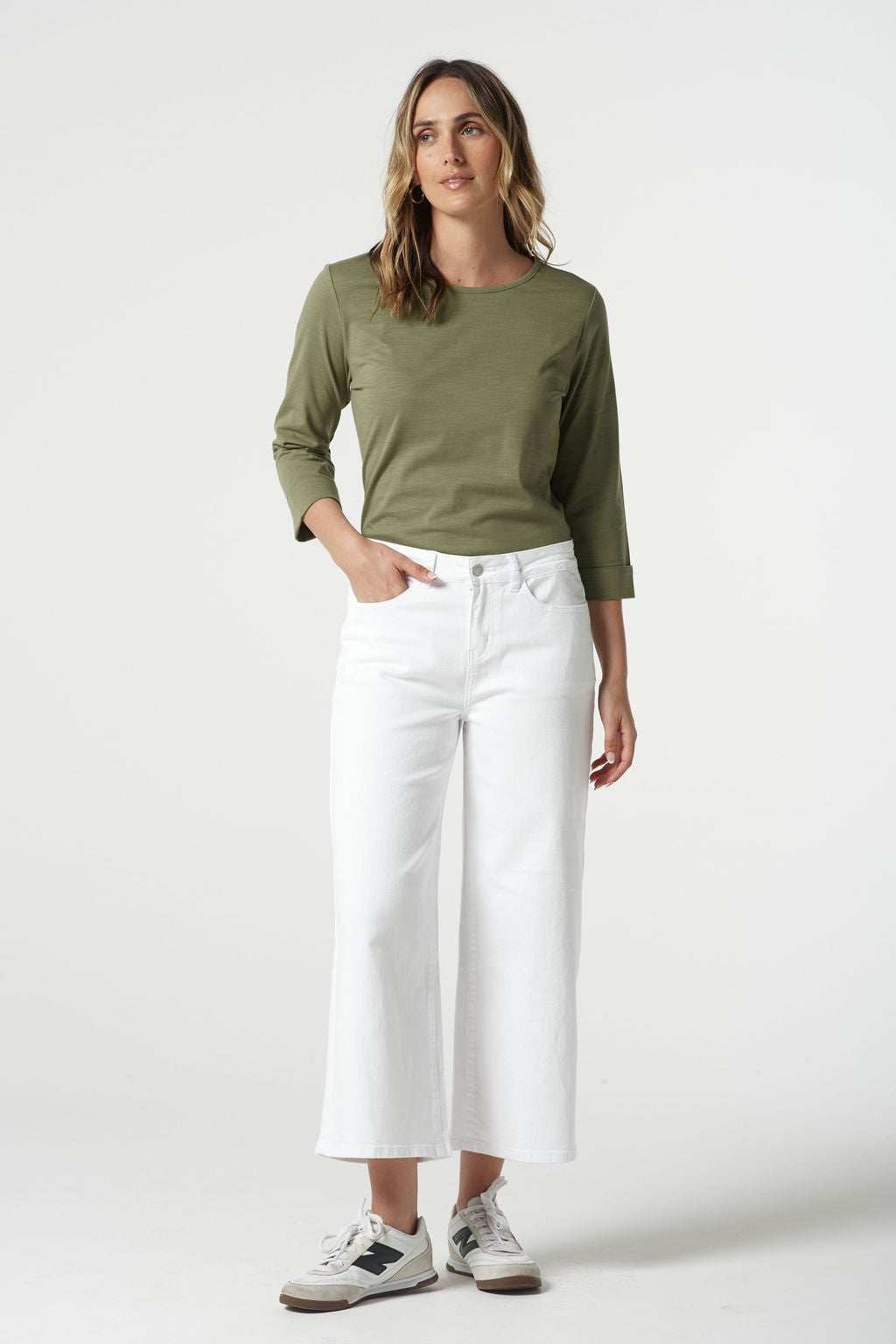 Goondiwindi Cotton - 5 Pocket Crop Wide Leg Jean | 5268