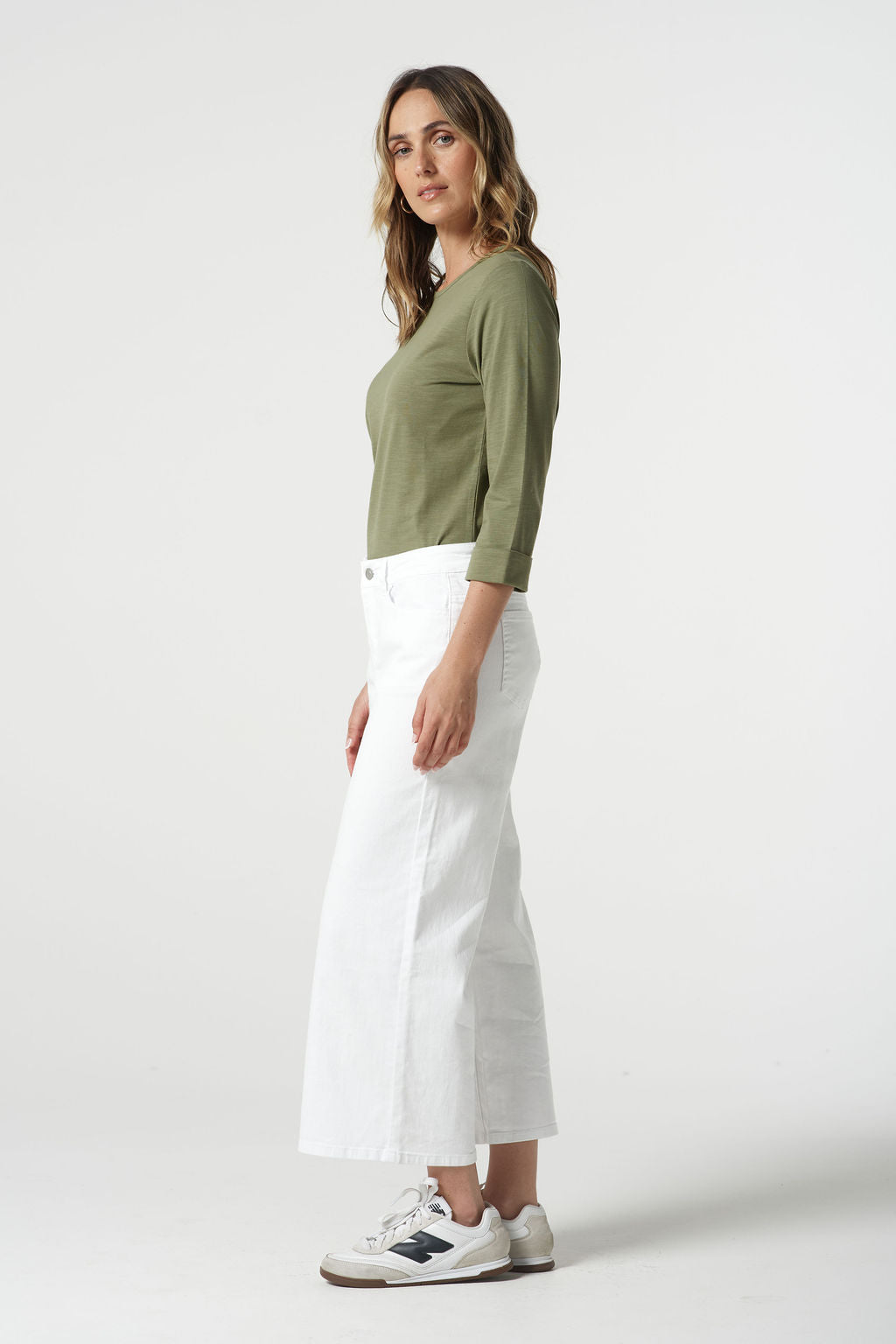 Goondiwindi Cotton - 5 Pocket Crop Wide Leg Jean | 5268