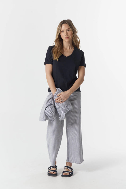 Goondiwindi Cotton - Ankle Wide Leg Stripe Jean G5268