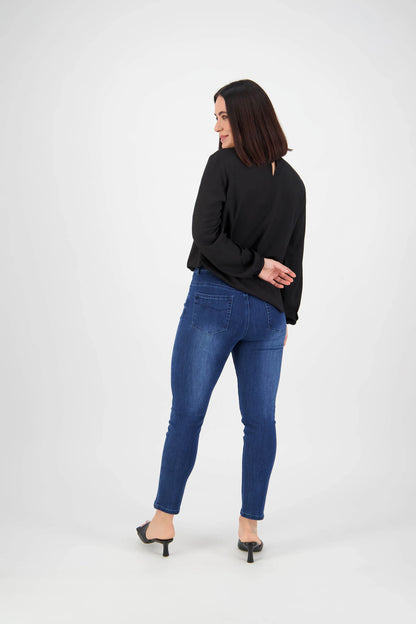 Vassalli - Skinny Leg Ankle Grazer Jean Blue Denim | 5744