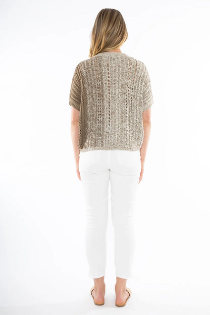 Jump - V Neck Ombre Knit Natural Mix | J1003A