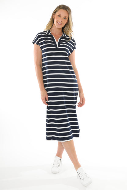 Jump - Collared Dress Navy/White | J5002A