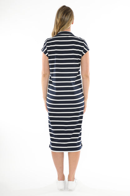 Jump - Collared Dress Navy/White | J5002A