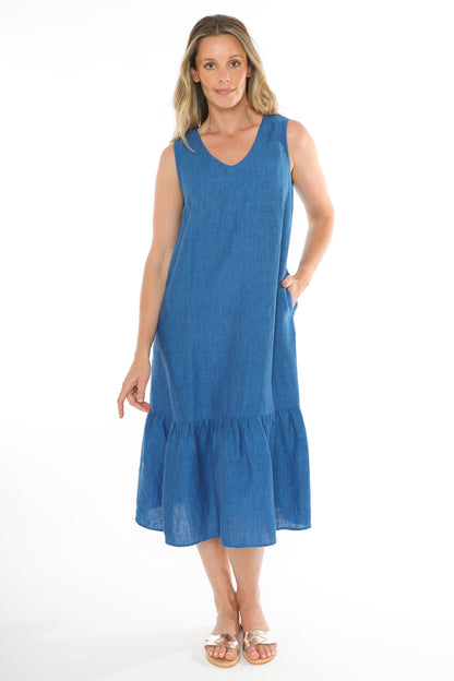 Jump - S/Less V Neck Dress Sapphire | 576J5119A