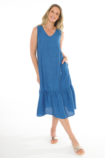 Jump - S/Less V Neck Dress Sapphire | 576J5119A