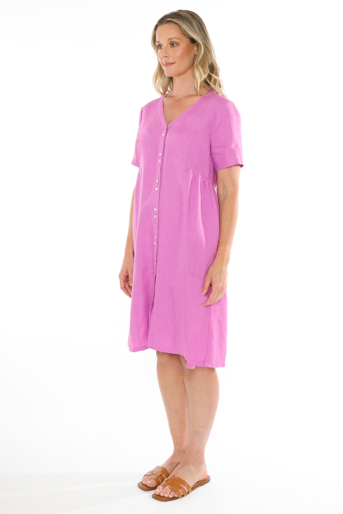 Jump - Double Button Dress Passion Pink | J5122A