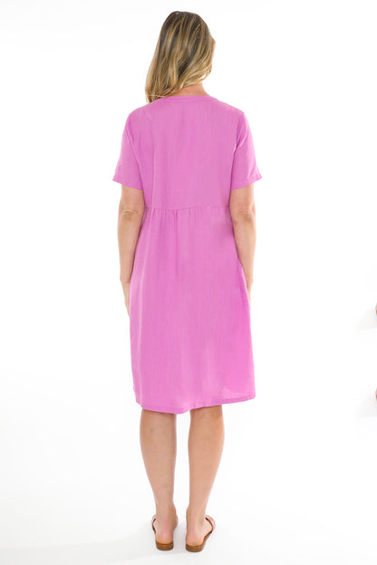 Jump - Double Button Dress Passion Pink | J5122A