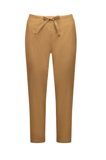 Vassalli - 7/8 Length Skinny Leg Elastic Waist Pant - Caramel 5790