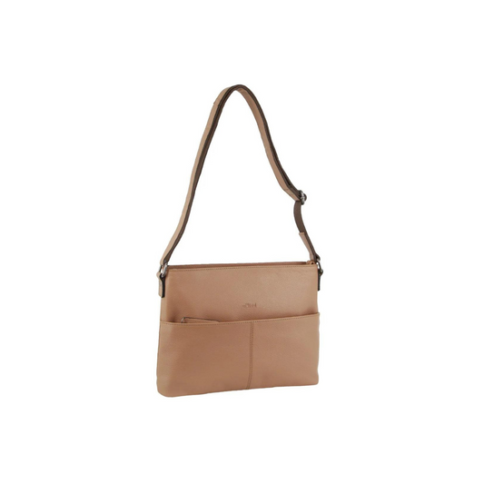 Milleni Ladies Nappa Leather Crossbody Bag in Burro | NL3735