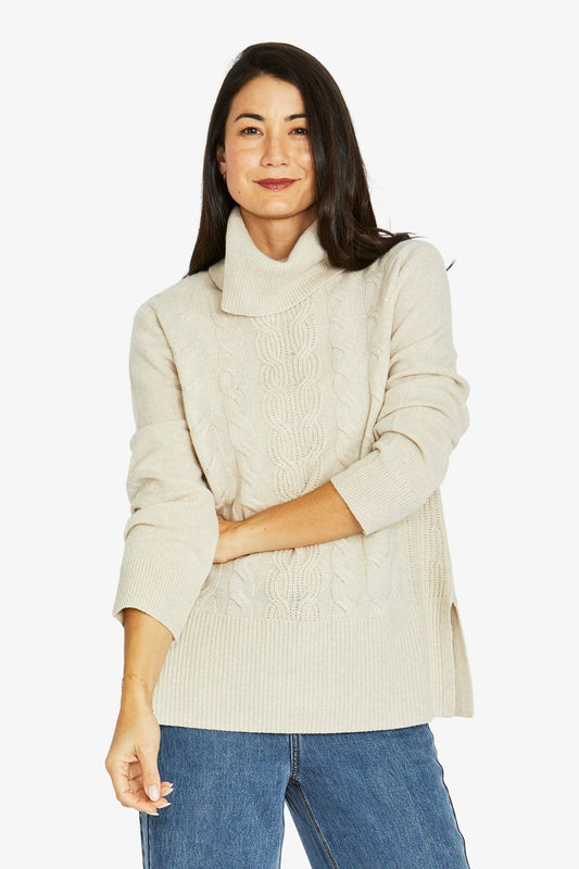 Jump - Cable Front Pullover / Natural 60611044A