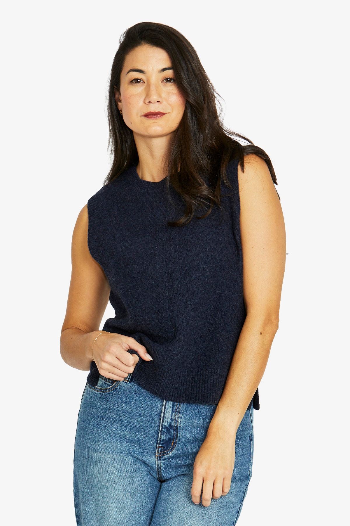 Jump - Reverse Jersey Vest - Indigo 60611069A