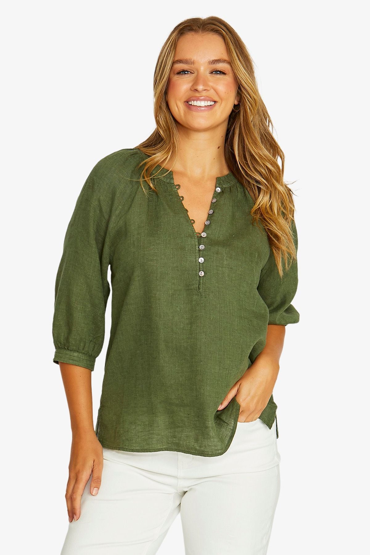 Jump - Raglan Button Neck Top | 616J3112A