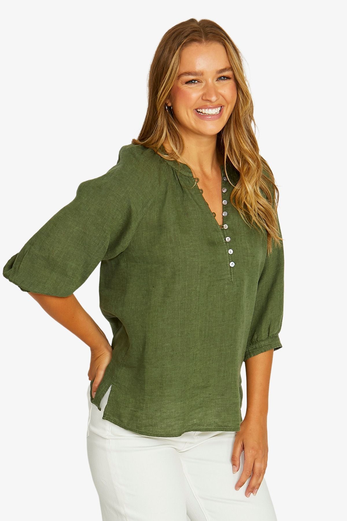 Jump - Raglan Button Neck Top | 616J3112A