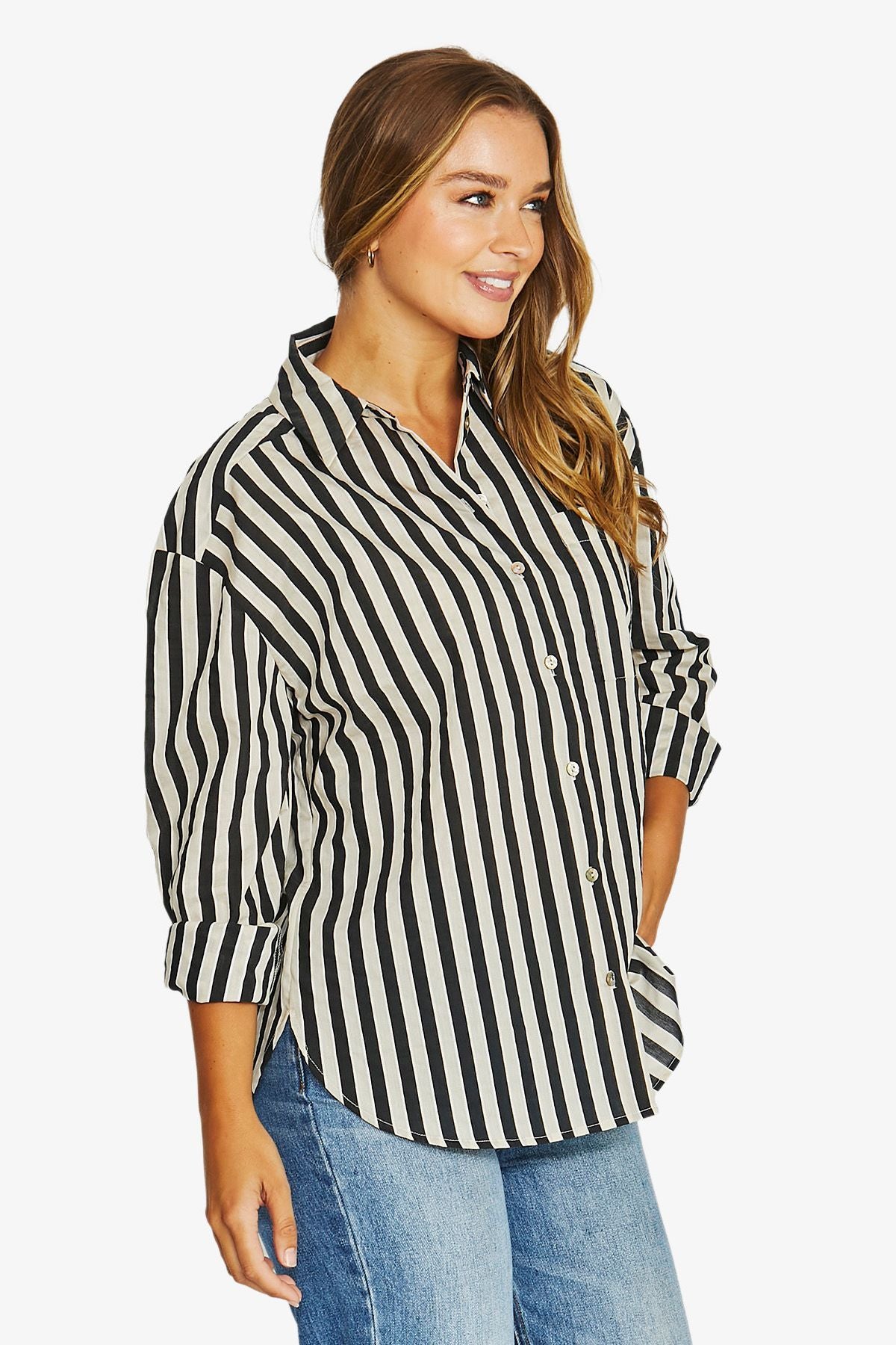 Jump - Ribbon Stripe L/S Shirt | 616J3162A