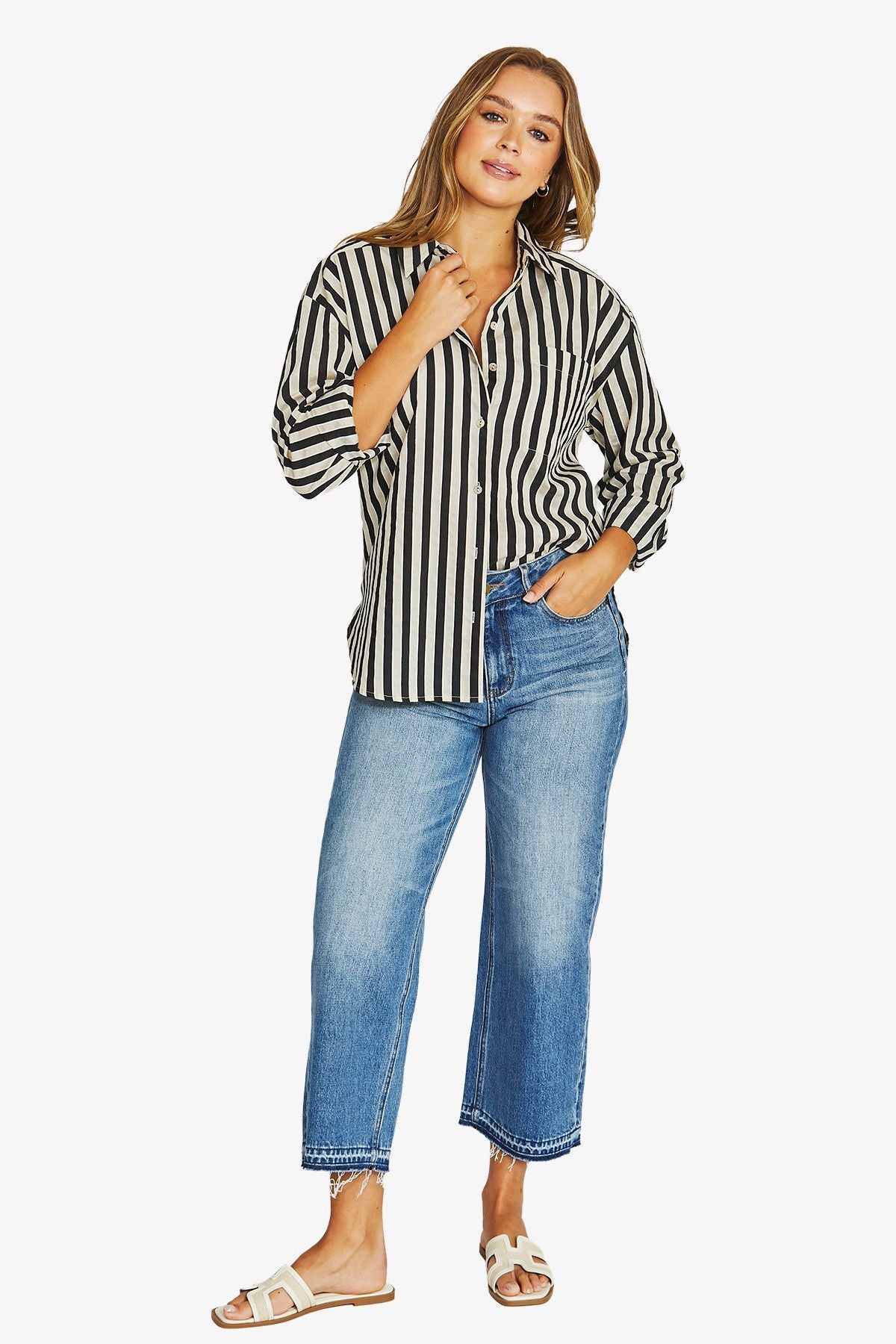 Jump - Ribbon Stripe L/S Shirt | 616J3162A