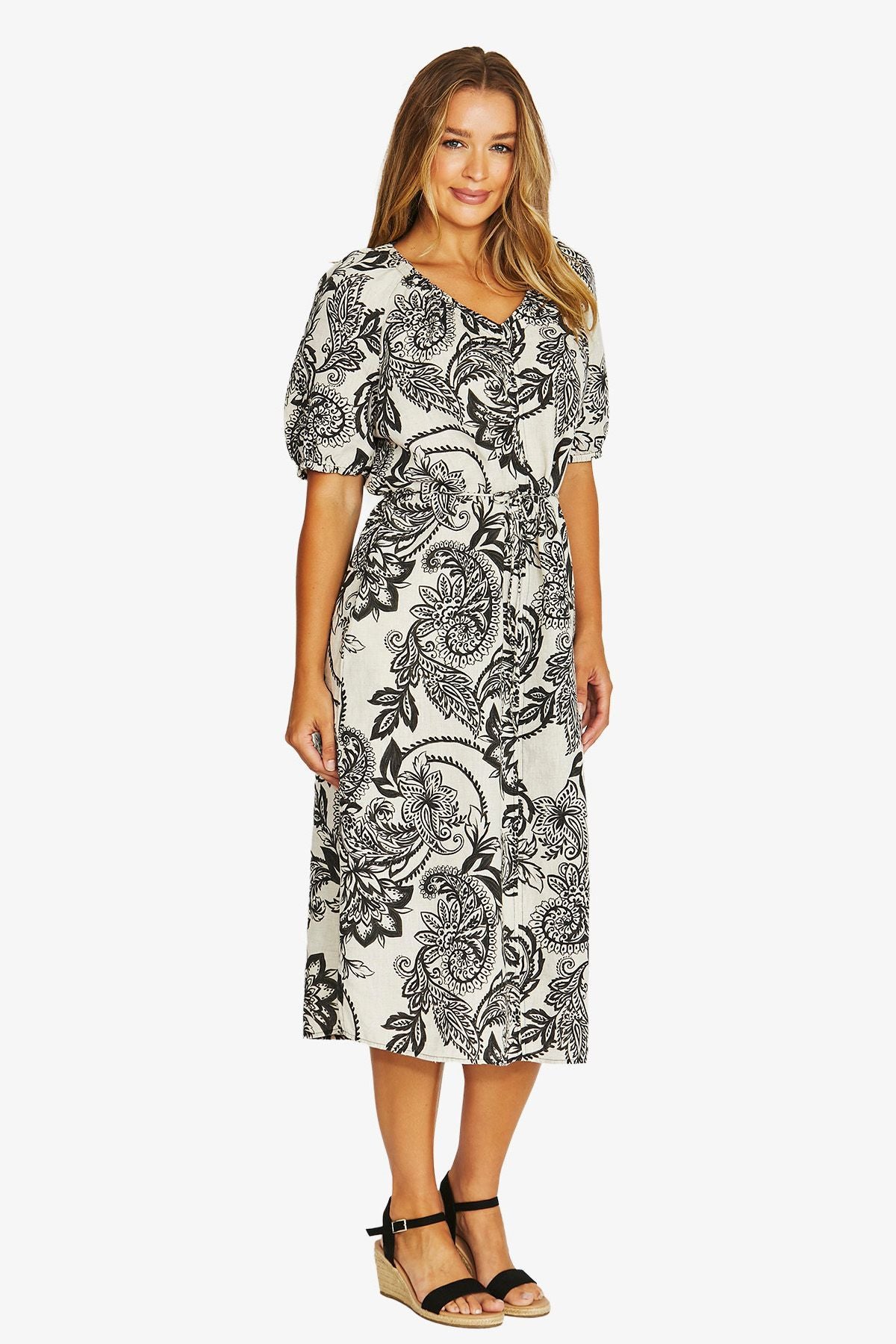 Jump - Bohemia Short Sleeve Tie Dress | 616J5116A