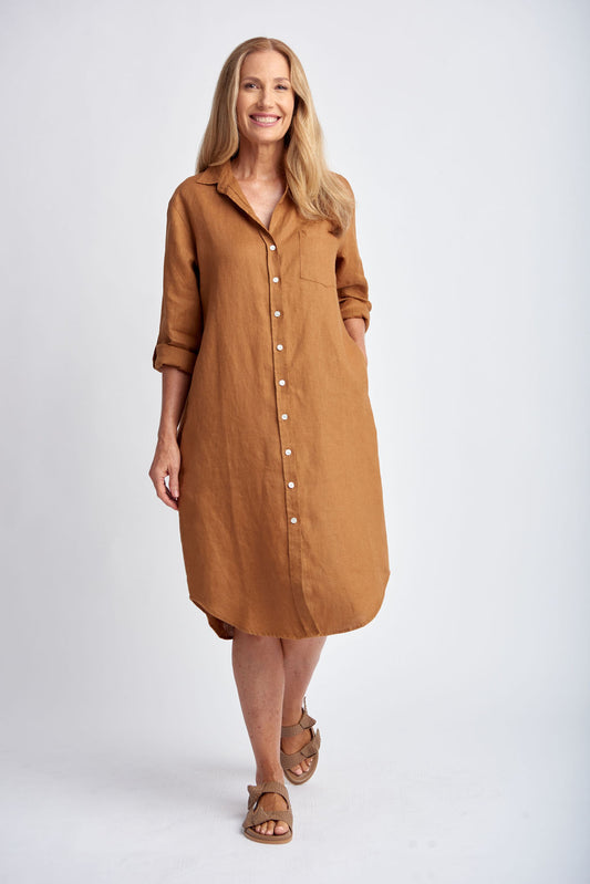 Goondiwindi Cotton - Shirt Maker Dress Bronze | G6247