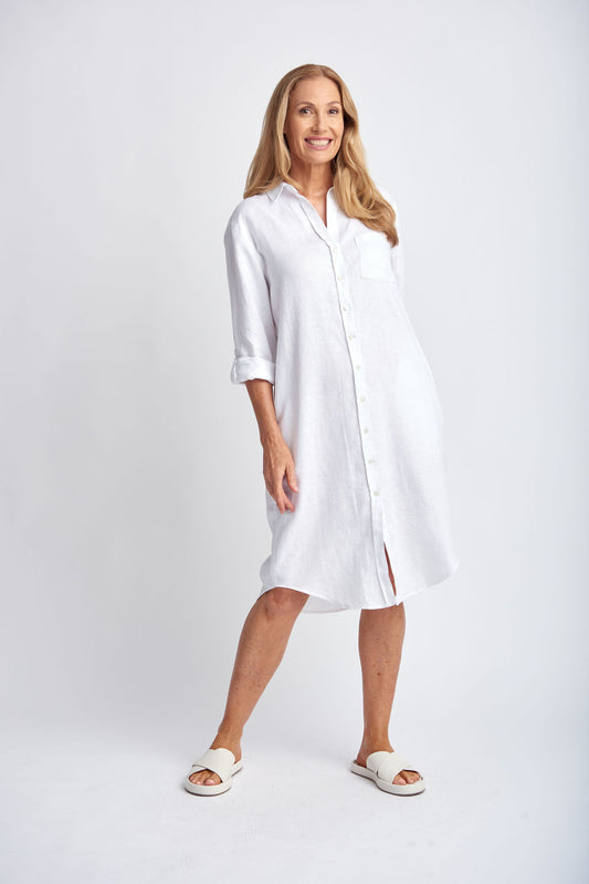 Goondiwindi Cotton - Shirt Maker Dress White | G6247