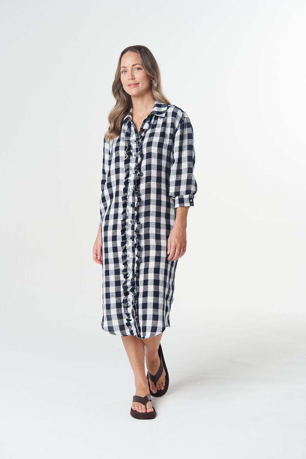 Goondiwindi Cotton - Beach Days Frill Linen Dress | 6334