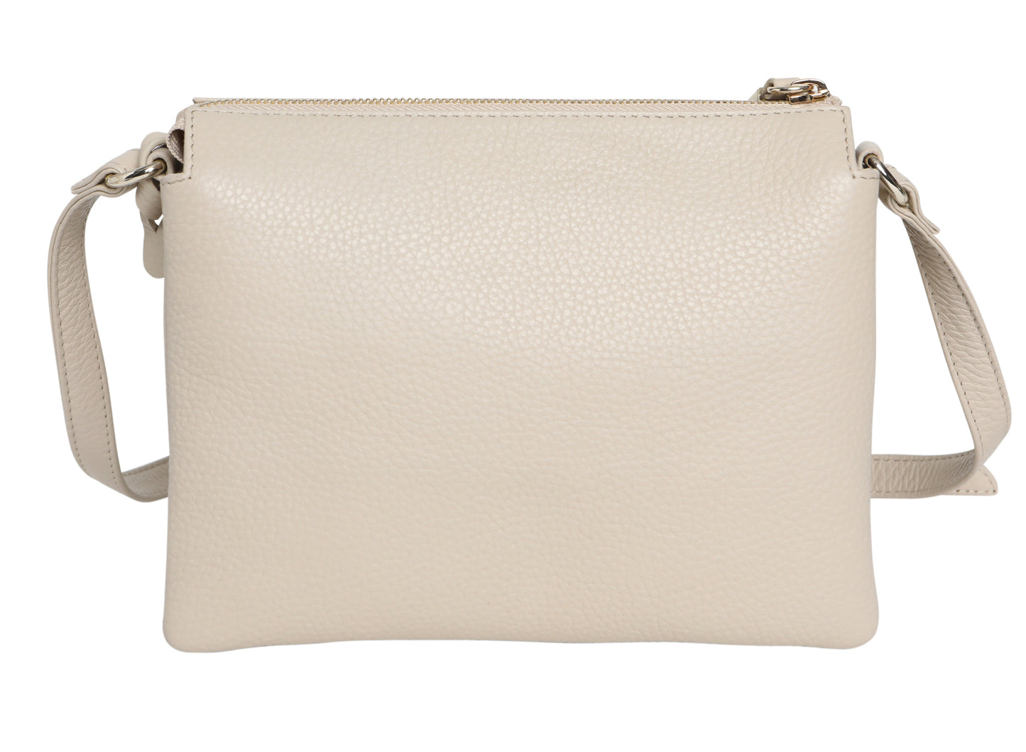 Modapelle - Cow Leather Multi Compartment Cross Body Bag in Ivory | Moda6711