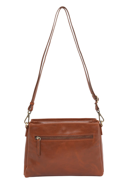 Modapelle - Leather Cross Body Bag | 6816TAN