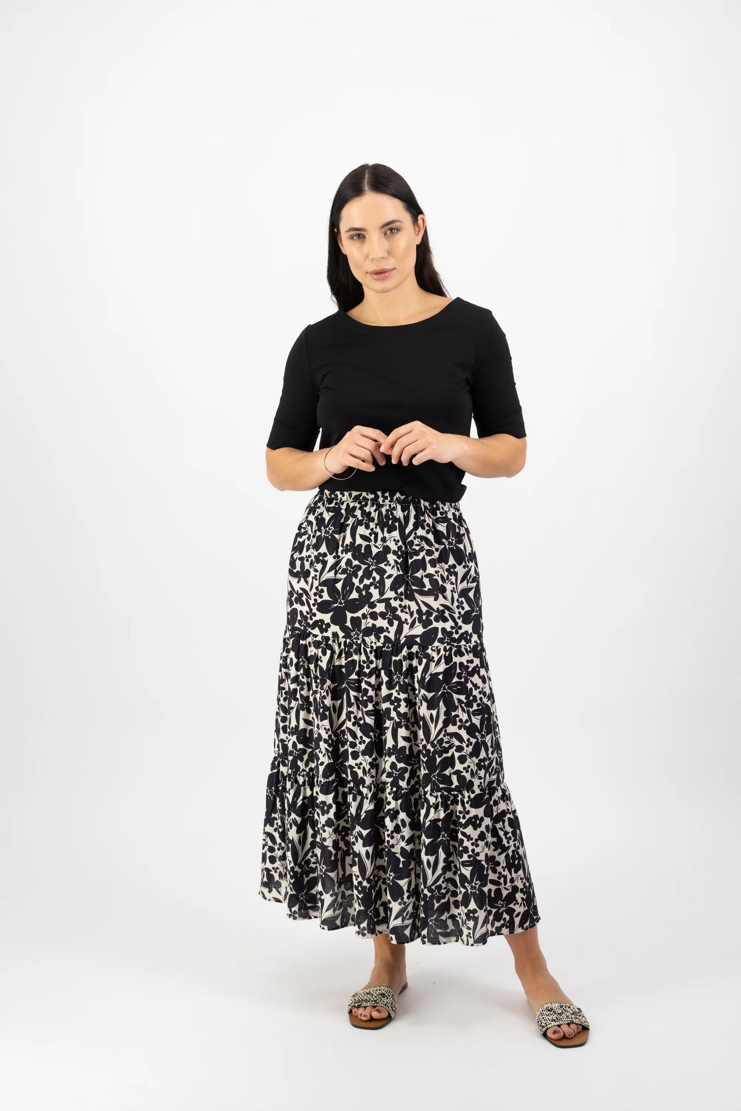Vassalli - Long Tiered Skirt Manhattan | V7050