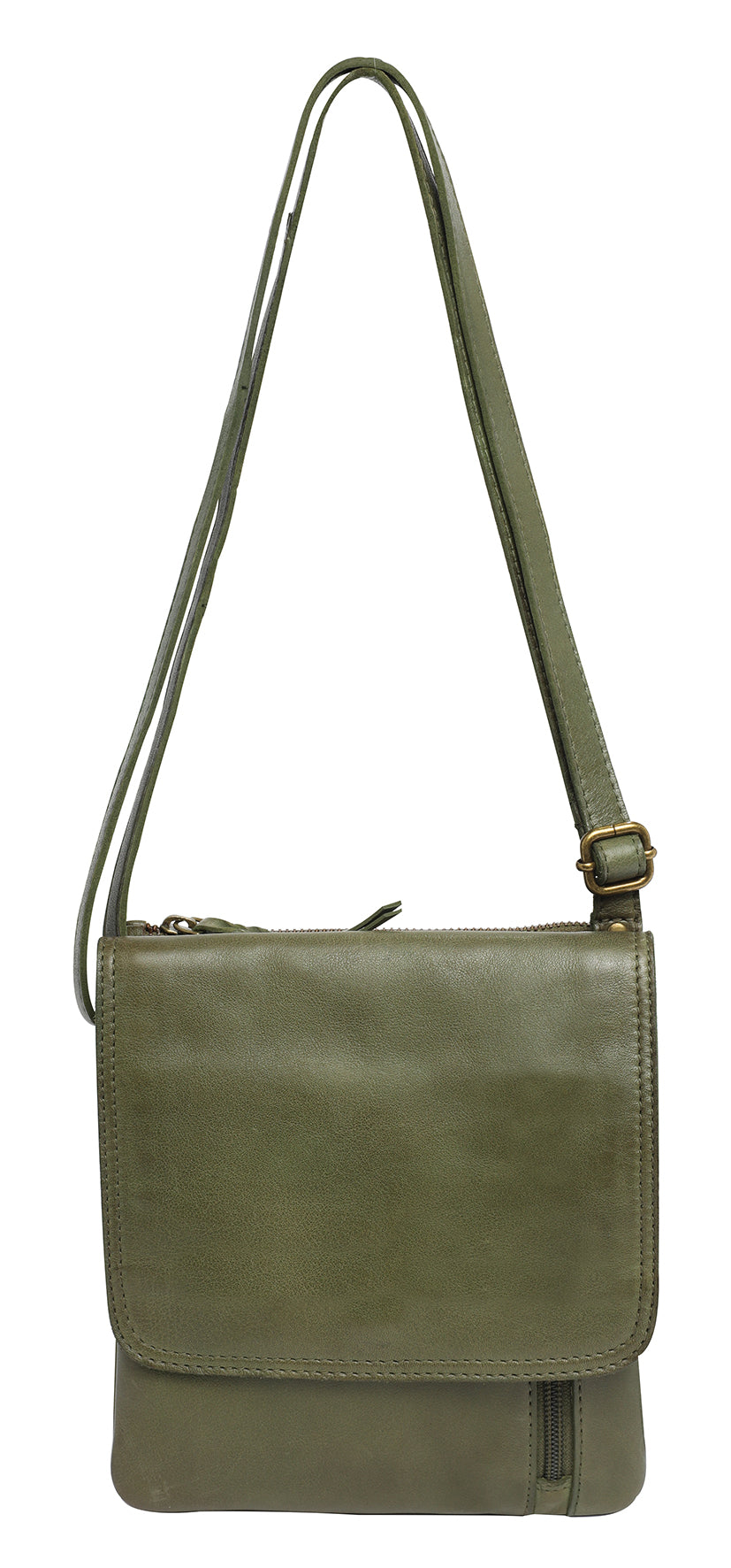 Modapelle - Leather Crossbody with Front Zip 7755