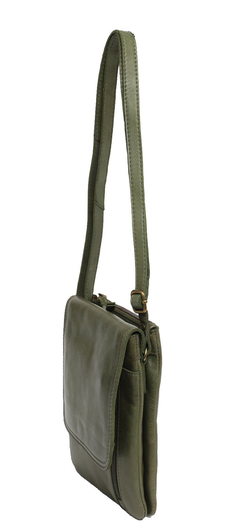 Modapelle - Leather Crossbody with Front Zip 7755