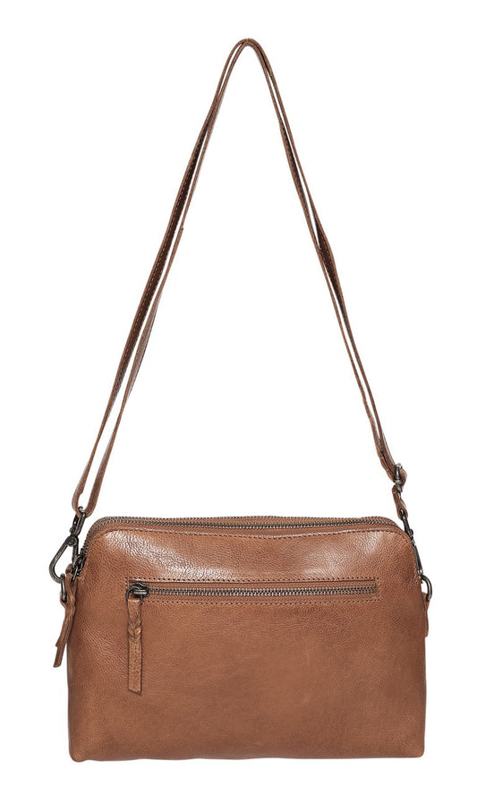 Modapelle - Soft Cow Leather Double Zip Bag / 7761TAN