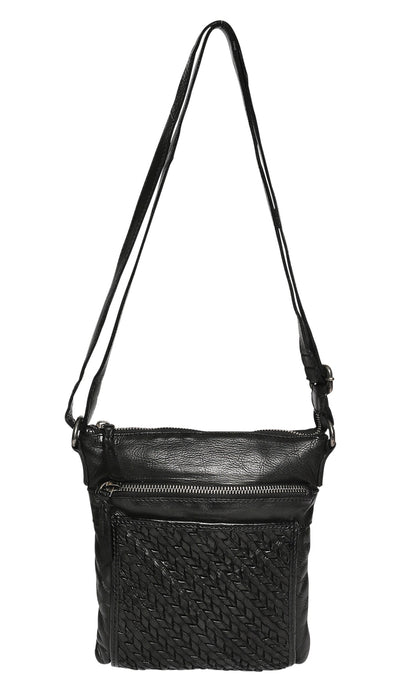 Modapelle - Cow VT Leather Cross Body Bag | 7768BLACK