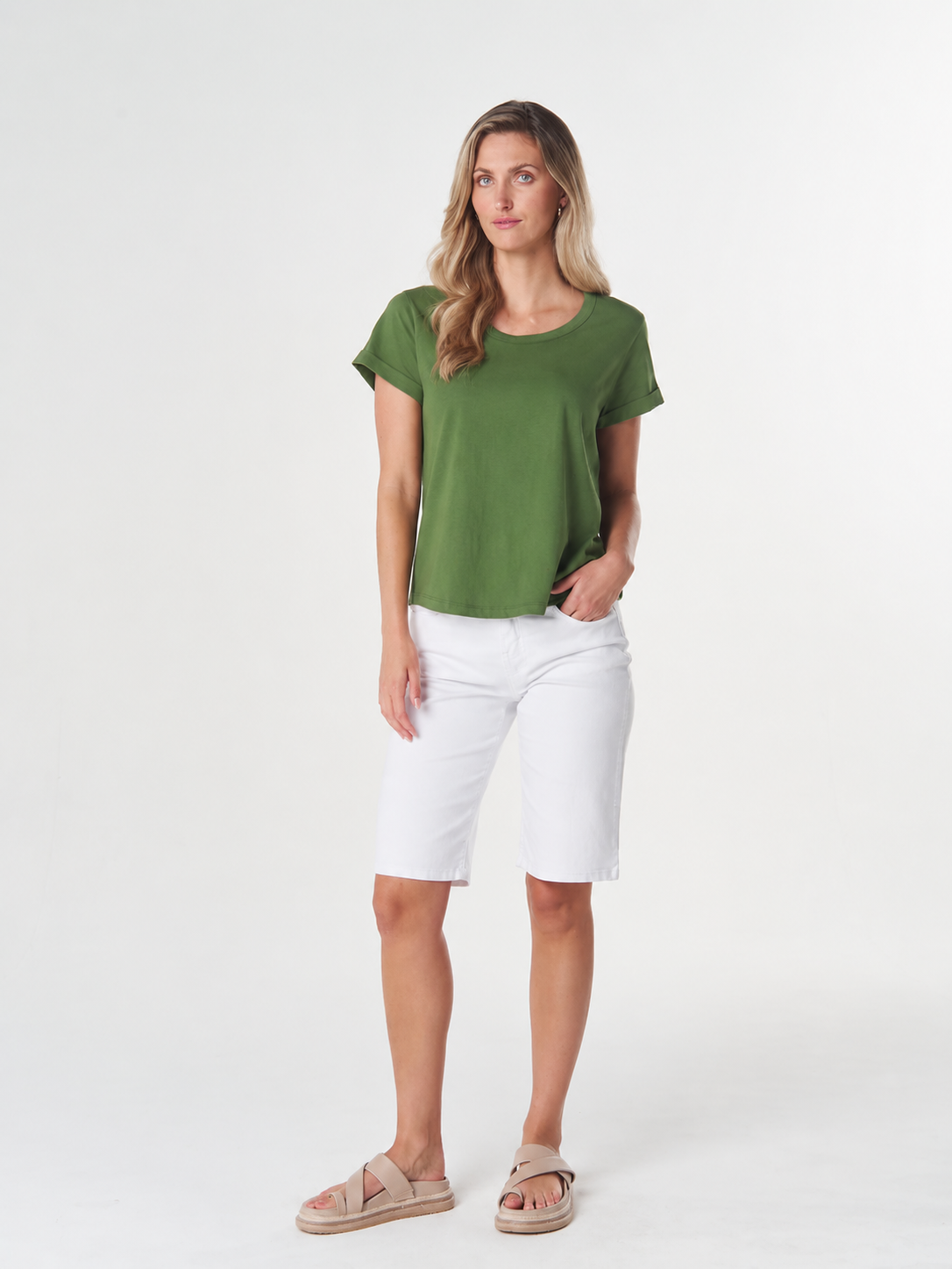 Goondiwindi Cotton - Everyday Cotton Roll Cuff Tee | 3313