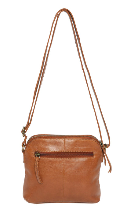 Modapelle - Vintage Leather Cross Body Bag Tan - 7821