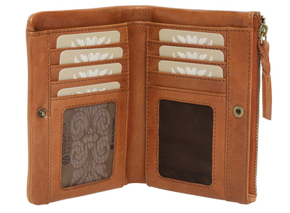 Modapelle - Vintage Leather Ladies Wallet Tan - 7830