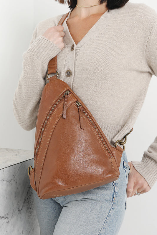 Modapelle - Soft Vintage Leather Body Bag / 7873 TAN