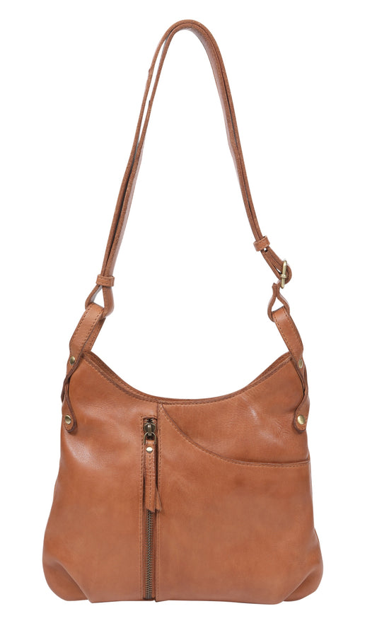 Modapelle - Vintage Leather Cross Body Bag 7883TAN