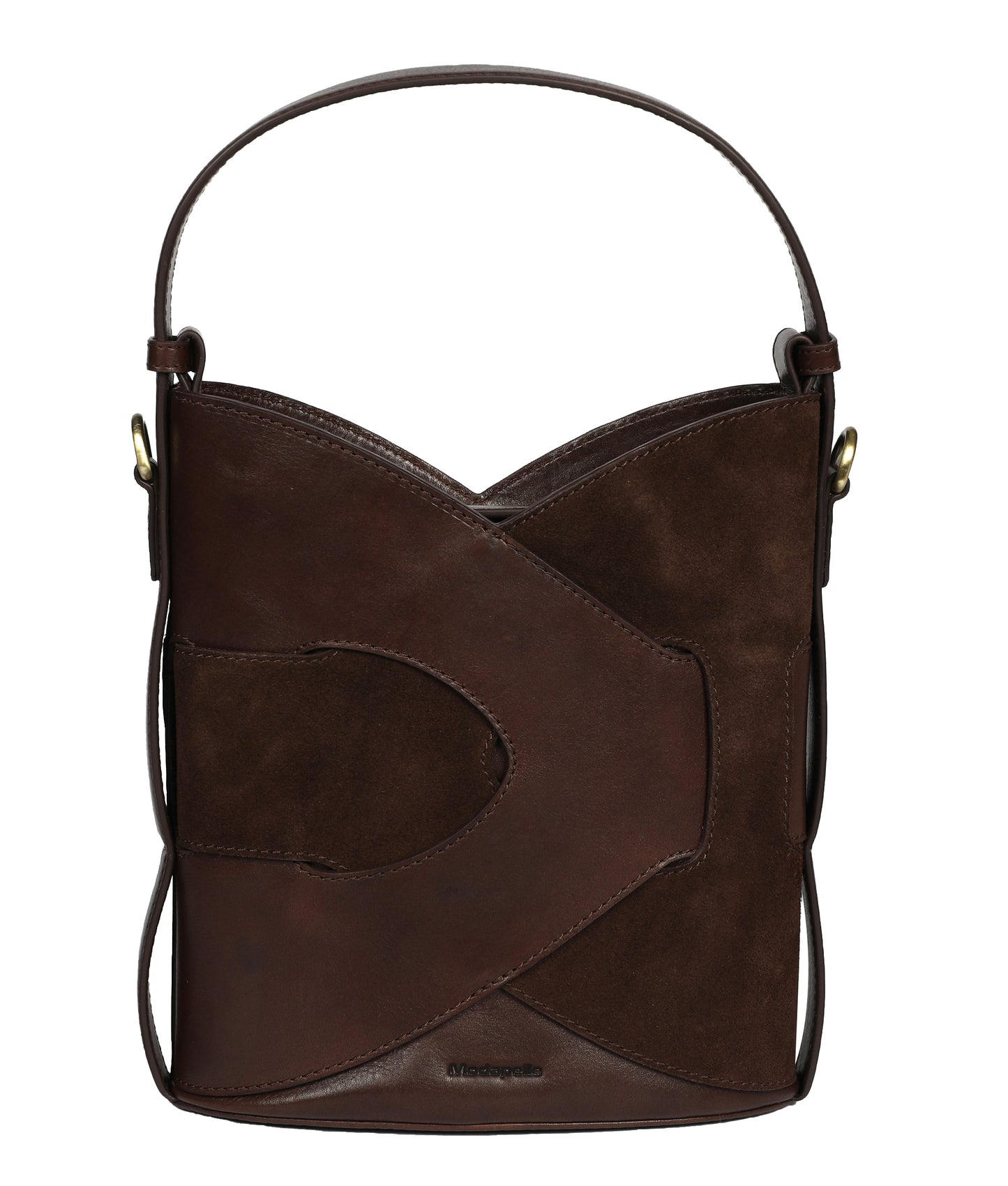 Modapelle - Suede / Vintage Leather Puzzle Bucket Bag | 8212