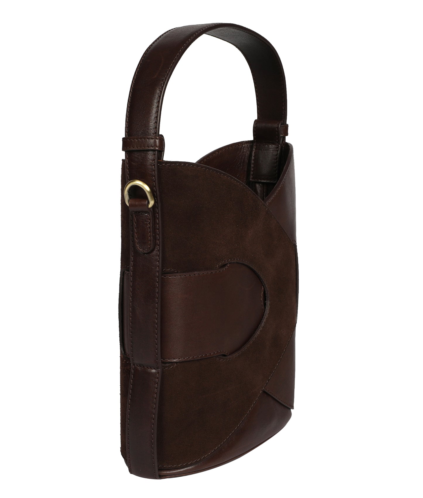 Modapelle - Suede / Vintage Leather Puzzle Bucket Bag | 8212