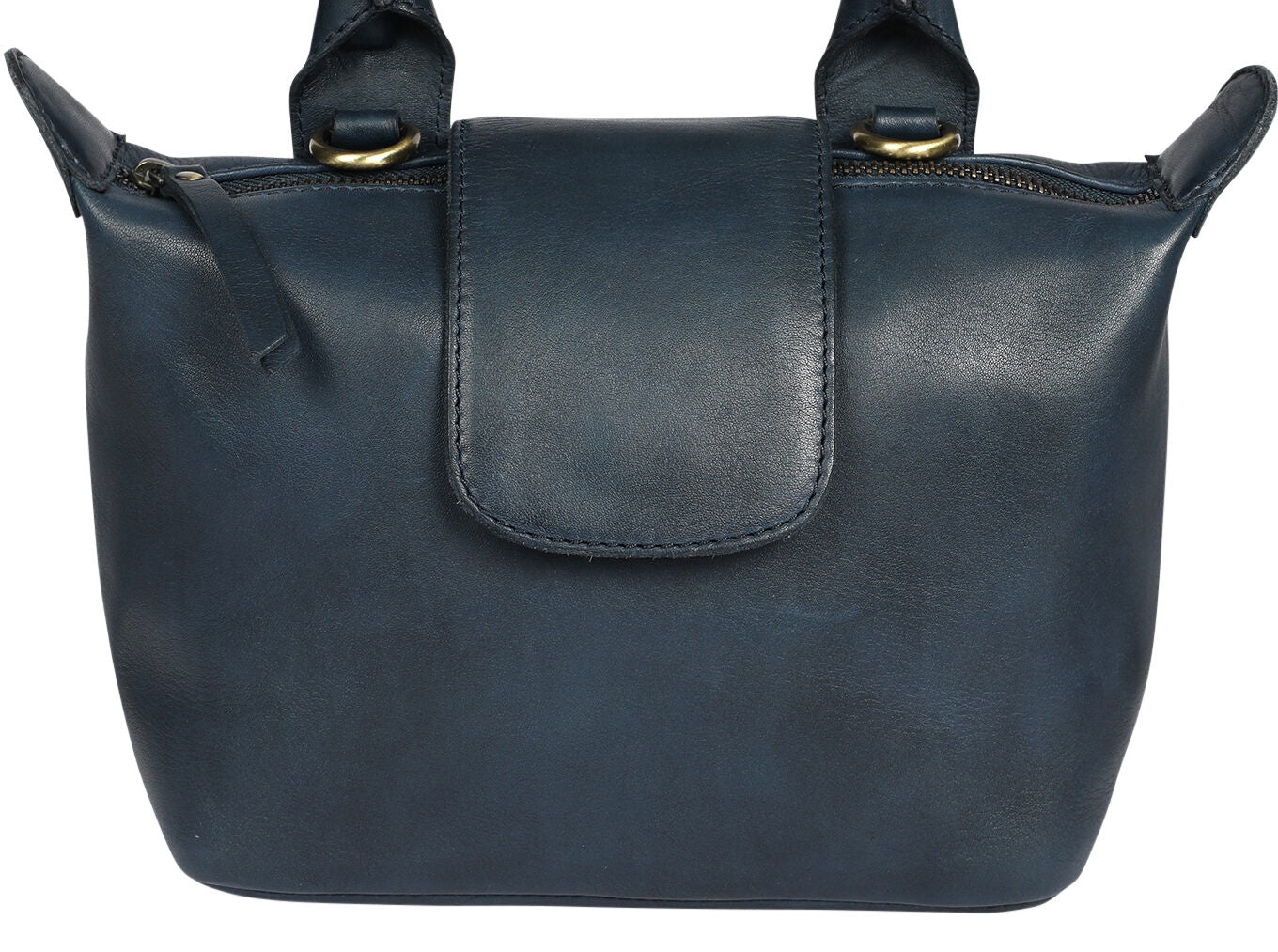 Modapelle - Vintage Leather Bag - Navy | 8217