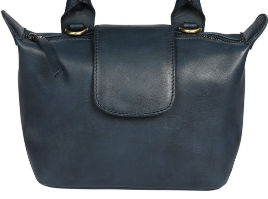 Modapelle - Vintage Leather Bag - Navy | 8217
