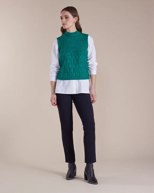 Marco Polo - Cable Knit Vest Forest | MP43528